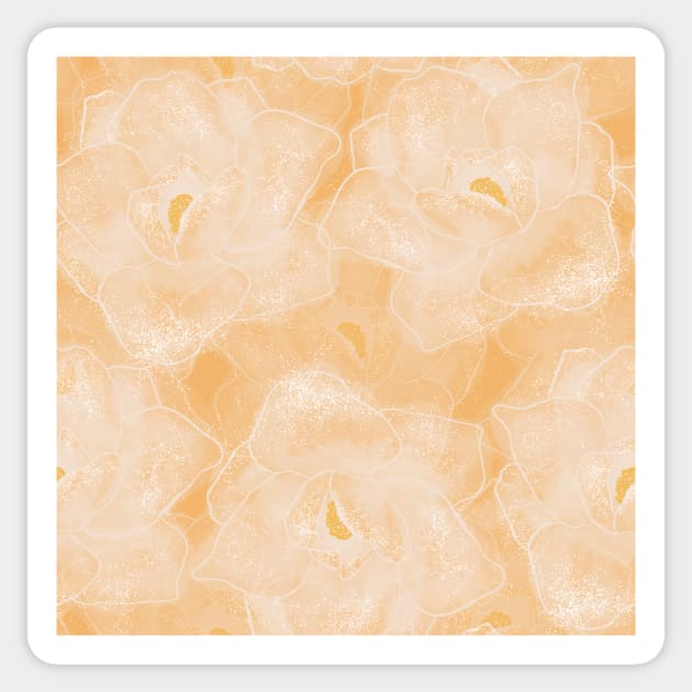 Yellow and White Magnolias Sticker by MSBoydston